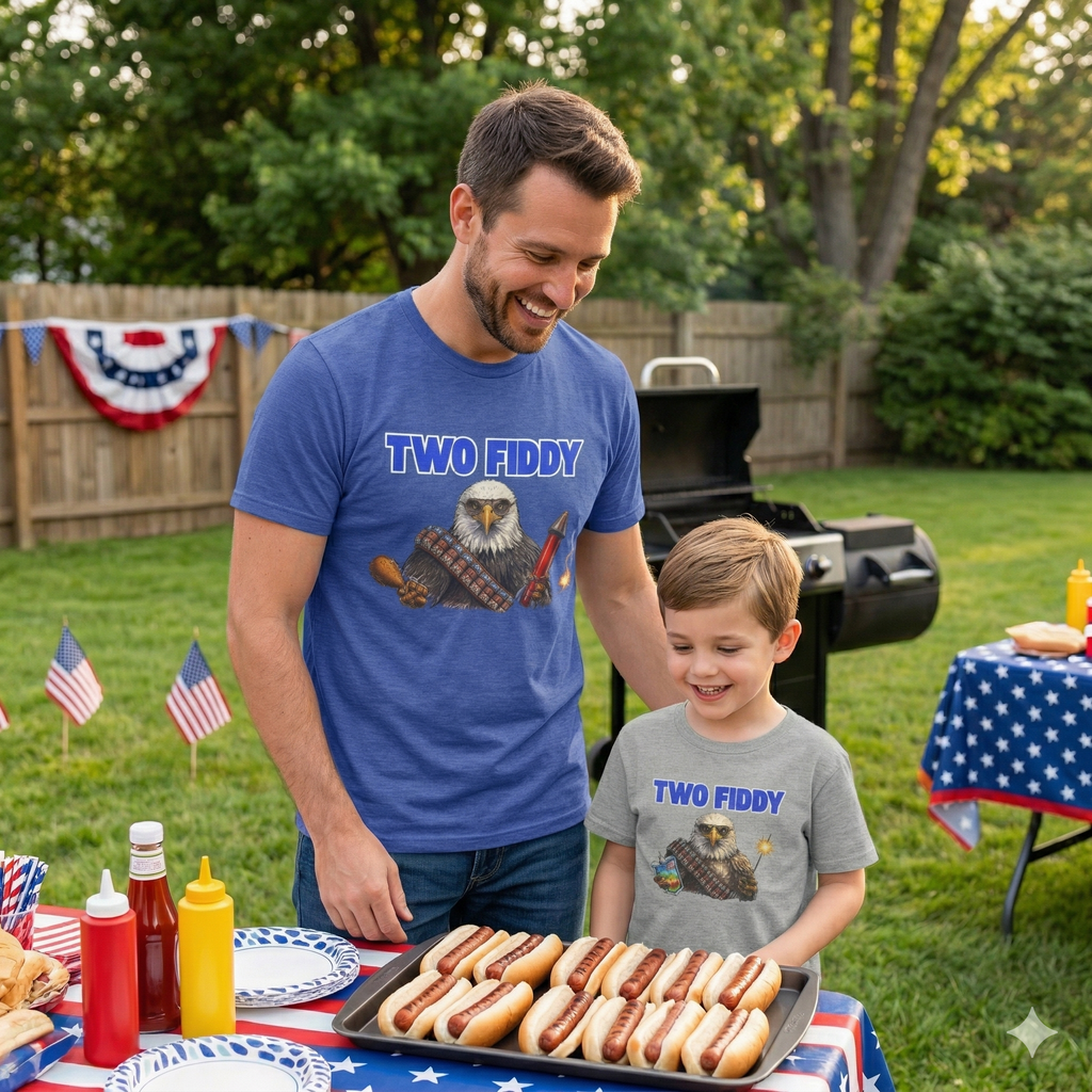 Kids "Two Fiddy" Eagle Tee: 250 Years of Freedom & Fireworks (2026 Edition)